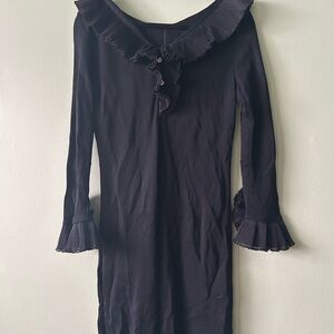 Elegant Black Ruffle Dress